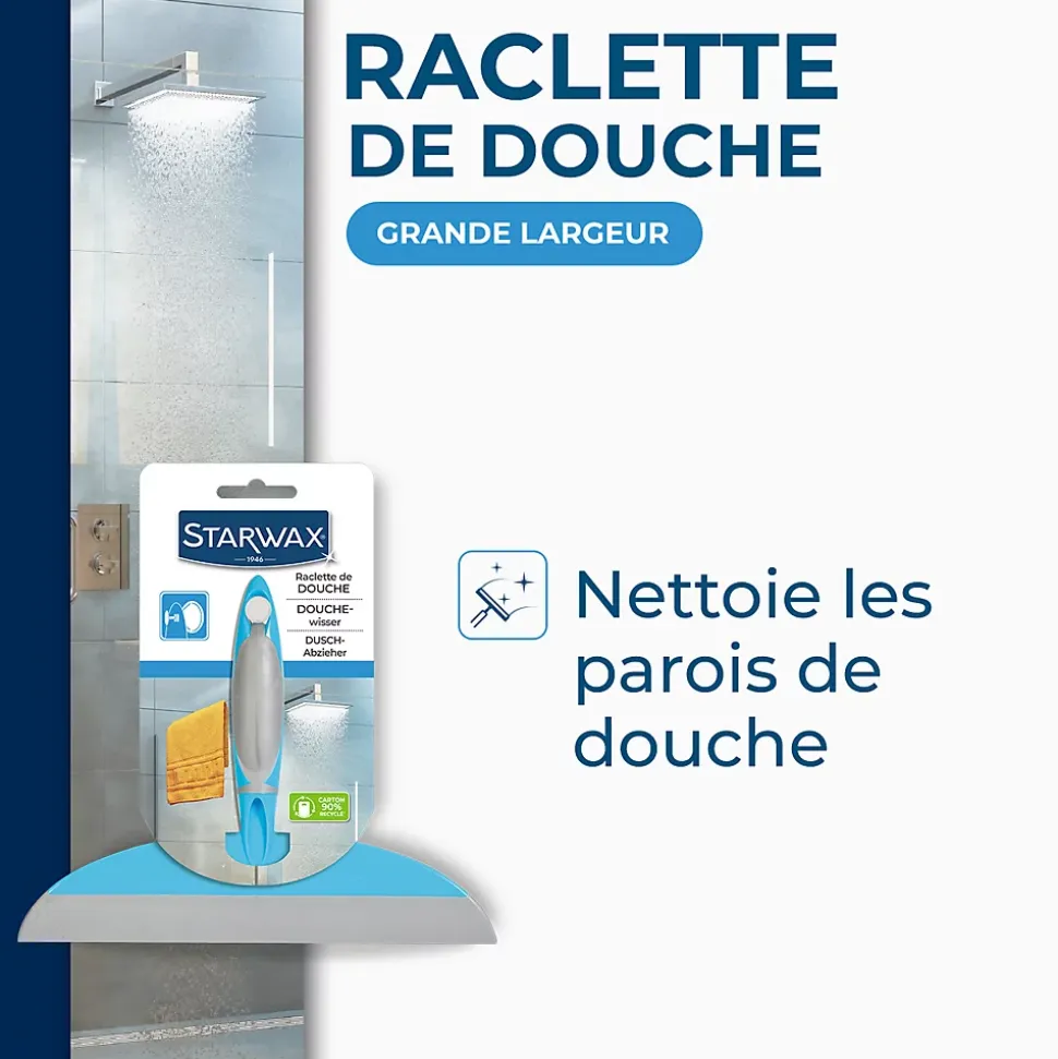 Raclette de douche Starwax coloris bleu/gris largeur 230 mm
