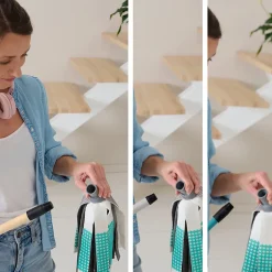 Recharge pour balai-serpillère à franges microfibre et plastique GoodHome blanc et bleu l.8 cm