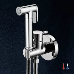Robinet WC HYGIÈNE INTIME 2 eaux Chrome brillant en laiton Kibath