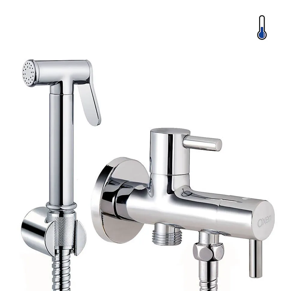 Robinet WC HYGIÈNE INTIME 1 eau Chrome brillant en laiton Kibath
