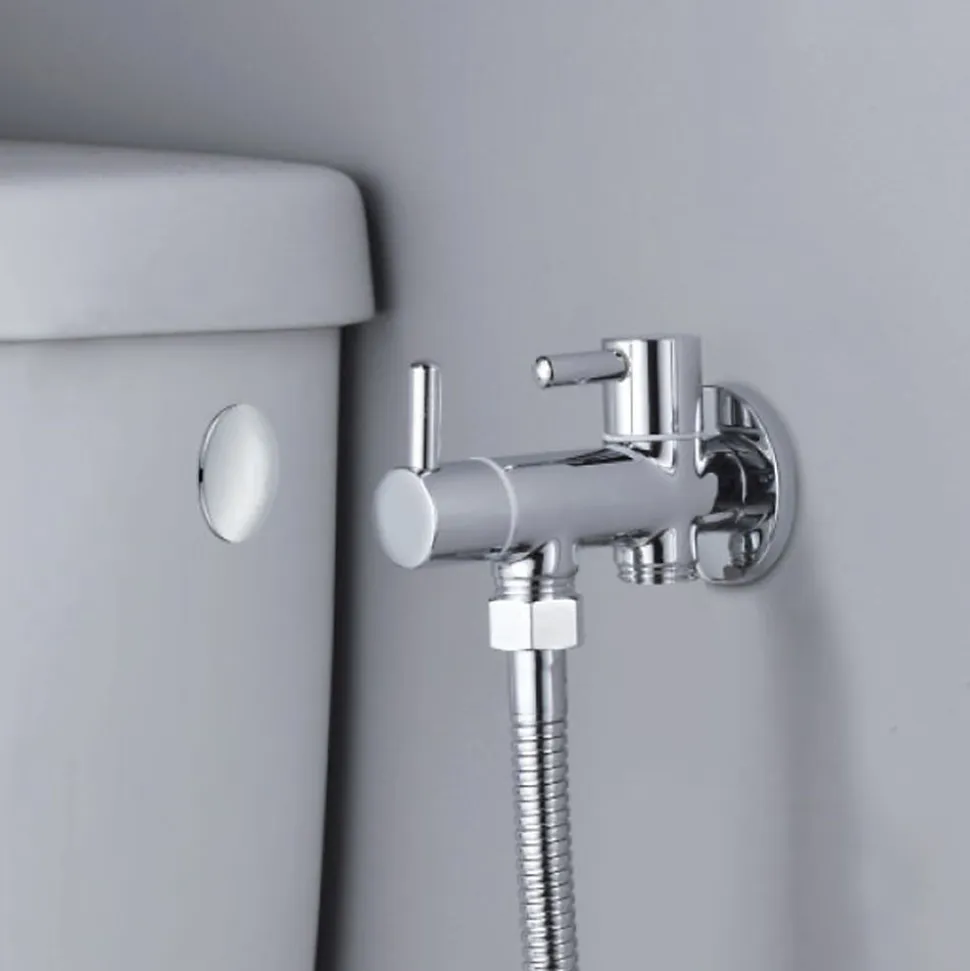 Robinet WC HYGIÈNE INTIME 1 eau Chrome brillant en laiton Kibath