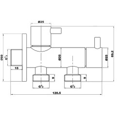 Robinet WC HYGIÈNE INTIME 1 eau Chrome brillant en laiton Kibath