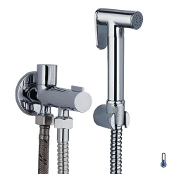 Robinet WC HYGIÈNE INTIME 1 eau Chrome brillant en laiton Kibath