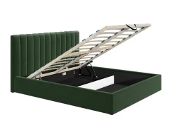 Rosario - lit coffre - 140x200 - sommier inclus - en velours - Best Mobilier