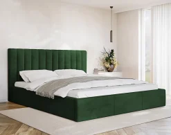 Rosario - lit coffre - 140x200 - sommier inclus - en velours - Best Mobilier