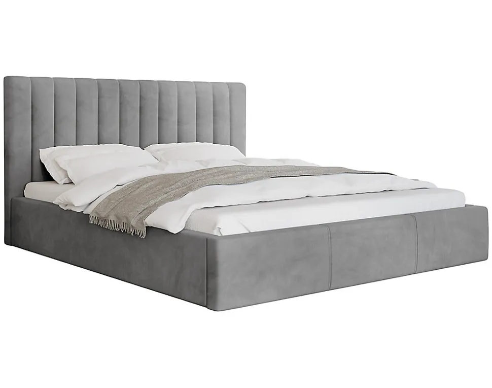 Rosario - lit coffre - 180x200 - sommier inclus - en velours - Best Mobilier