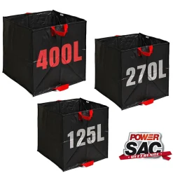 Sac à végétaux Pro noir 400L 75x75x70 cm