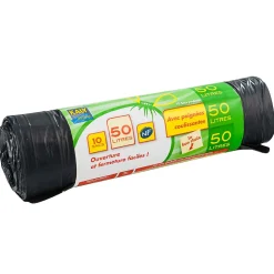 Sacs poubelle 50l poignées coulissantes