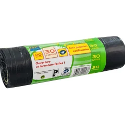 Sacs poubelle 30l poignées coulissantes