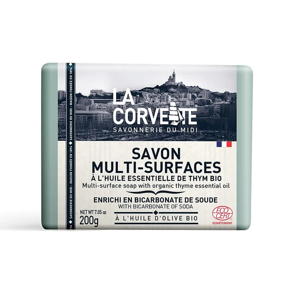 Savon solide ECOCERT multi-surfaces parfumé à l'huile essentielle de thym bio La Corvette 200g