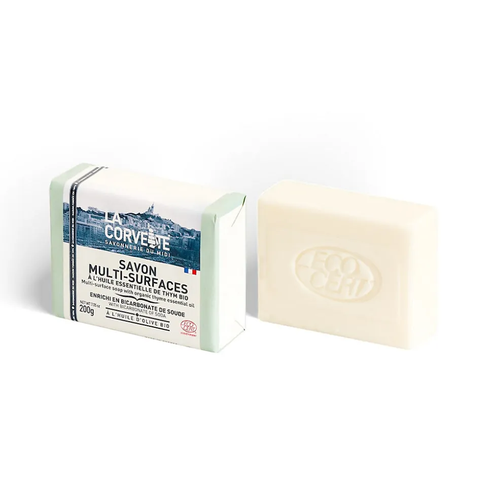 Savon solide ECOCERT multi-surfaces parfumé à l'huile essentielle de thym bio La Corvette 200g