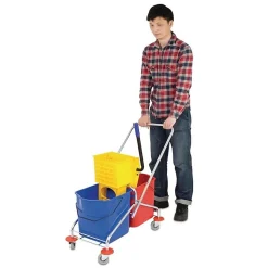 Seau à mop double avec presse d'essorage - Jantex