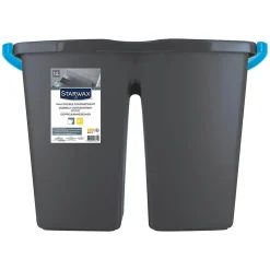 Seau double compartiment gris Starwax 14L