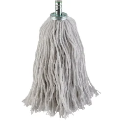 Serpillère à franges en coton blanc L.158 x l.13 cm