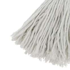 Serpillère à franges en coton blanc L.158 x l.13 cm