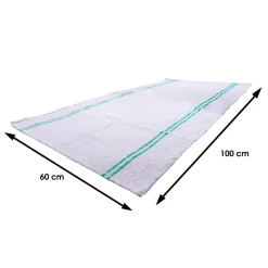 Serpillère traditionnelle blanc cassé et vert L.100 x l.60 cm
