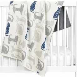 SEVIRA KIDS Couverture en coton bio Gots Chat