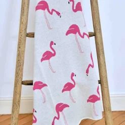 SEVIRA KIDS Couverture en coton bio FLAMANT ROSE