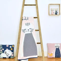 SEVIRA KIDS Couverture en coton bio Gots Chaton