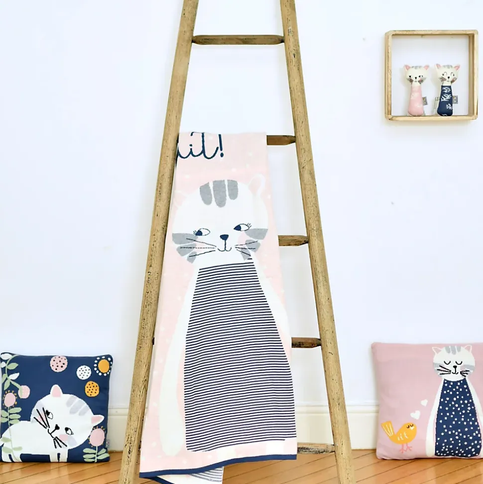 SEVIRA KIDS Couverture en coton bio Gots Chaton