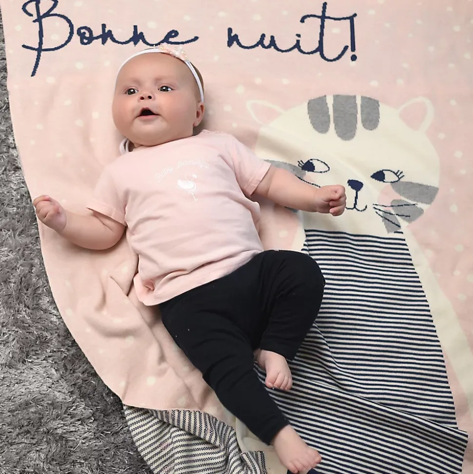 SEVIRA KIDS Couverture en coton bio Gots Chaton