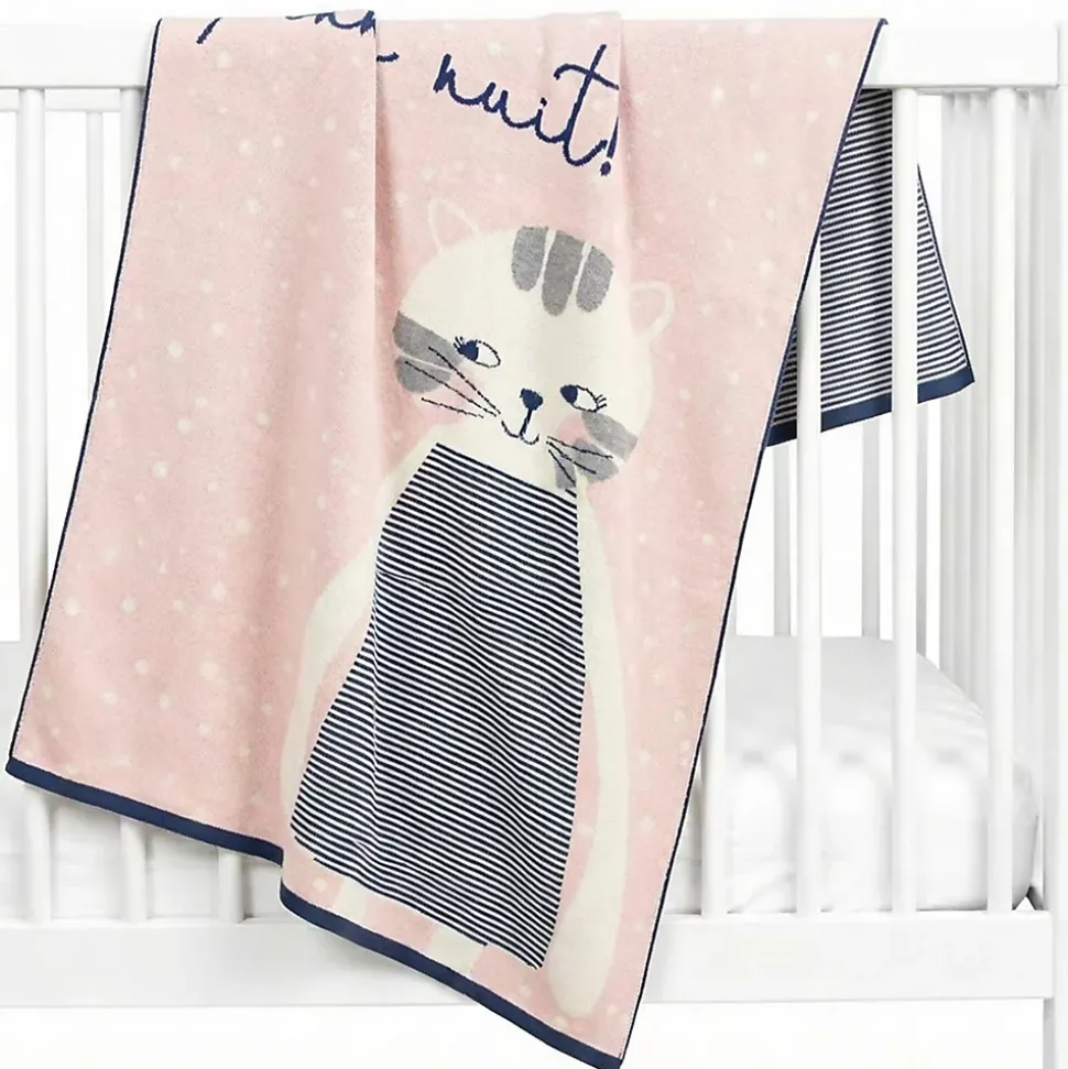 SEVIRA KIDS Couverture en coton bio Gots Chaton