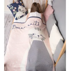 SEVIRA KIDS Couverture en coton bio Gots Chaton