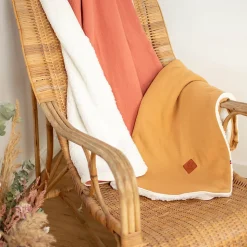 SEVIRA KIDS Couverture en gaze de coton et sherpa Jeanne