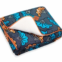 SEVIRA KIDS Couverture réversible Wax Fleurs de mariage