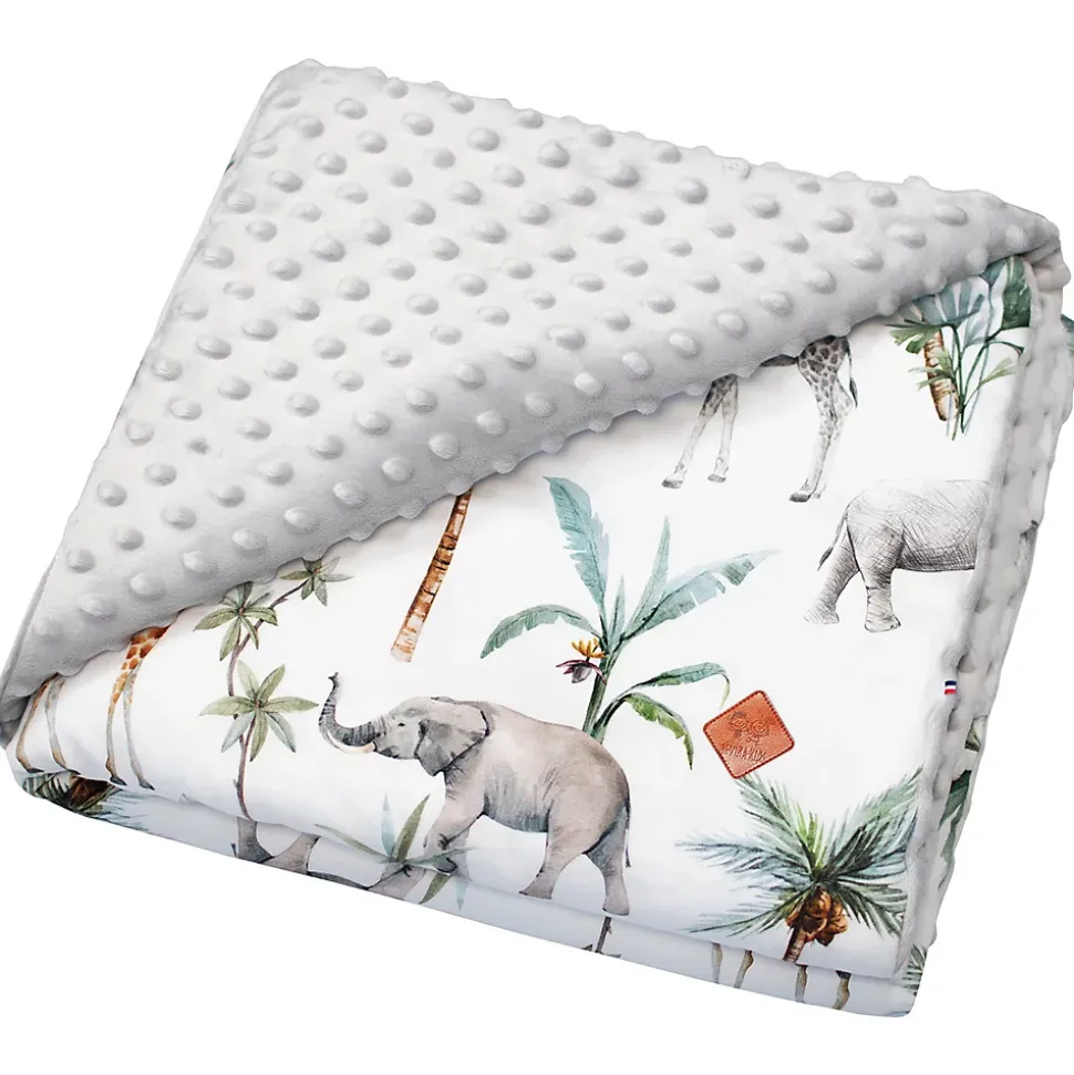 SEVIRA KIDS Couverture réversible en minky Safari