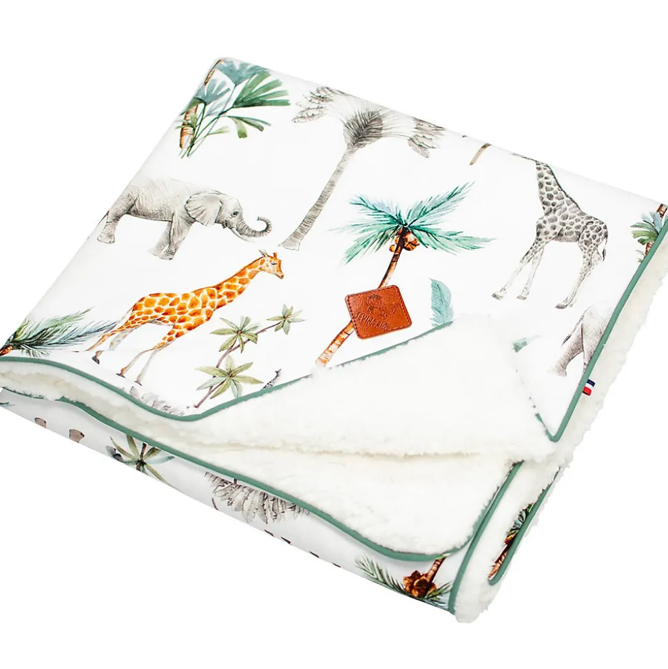 SEVIRA KIDS Couverture réversible en sherpa Safari