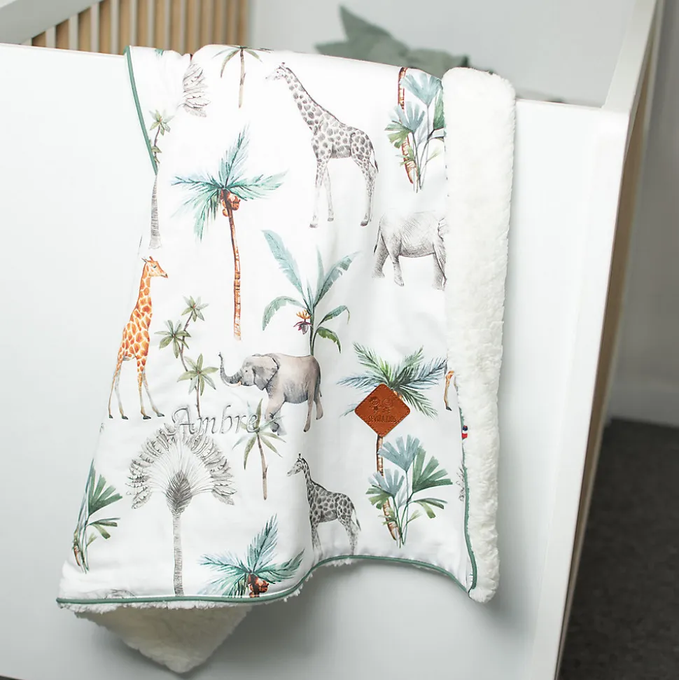 SEVIRA KIDS Couverture réversible en sherpa Safari