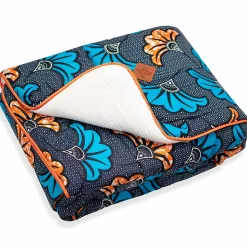 SEVIRA KIDS Couverture réversible Wax Fleurs de mariage