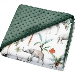 SEVIRA KIDS Couverture réversible en minky Safari