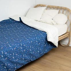 SEVIRA KIDS Grand plaid couverture réversible en minky New York