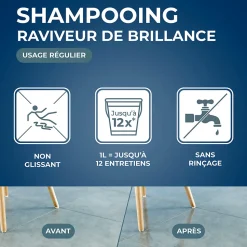 Shampoing autolustrant 2 en 1 tous sols intérieurs Starwax 1L