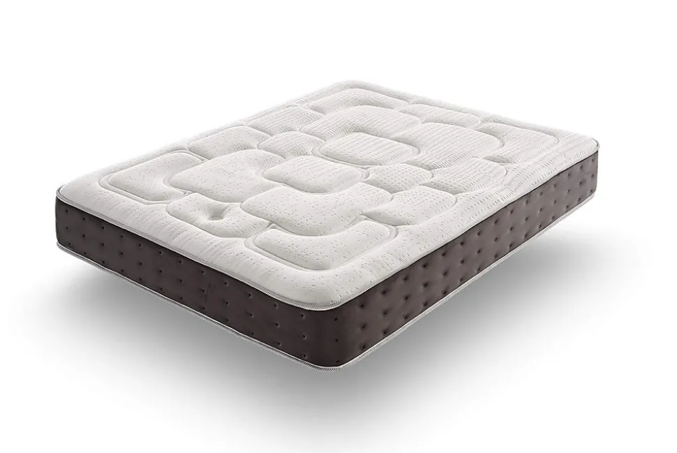 Simpur relax matelas 90x190 cm royal top viscoélastique et ressorts ensachés 30 cm d'épaisseur 7 zones de confort