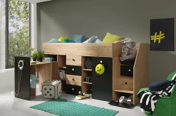 SMART 3P Lit superposé 248,5/123/93 (artisan/noir)