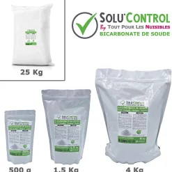SOLU'CONTROL - 25 Kg de Bicarbonate de Soude Multi Usages, Maison et Jardin, 100% Naturel, Sachet Zip refermable