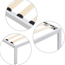 Sommier à Lattes Avec Pieds En Acier Robuste 90x200 Cm Blanc