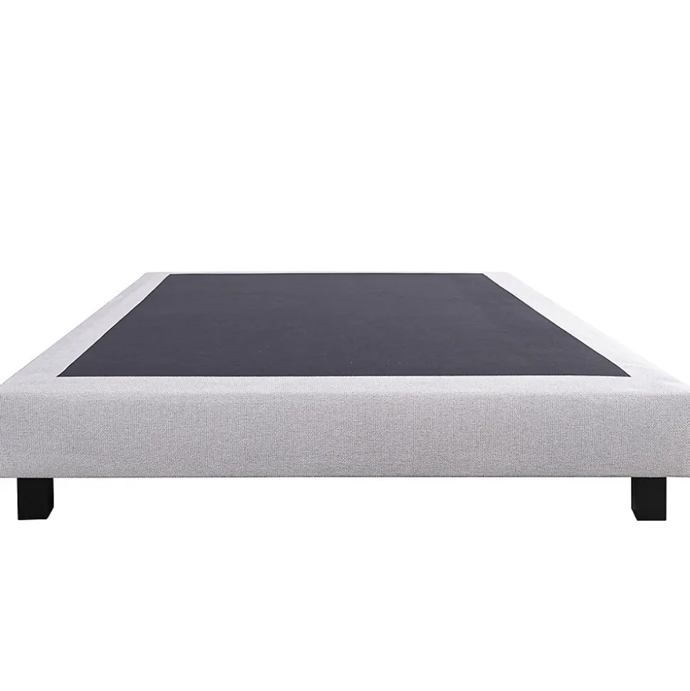 Sommier à lattes avec pieds CELY, tapissier en bois massif couleur gris-longueur 200 x largeur 160 cm