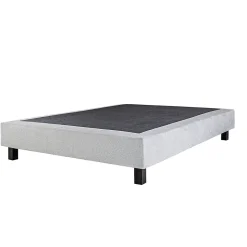 Sommier à lattes avec pieds CELY, tapissier en bois massif couleur gris-longueur 200 x largeur 160 cm