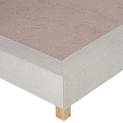Sommier à lattes avec pieds TAMY, tapissier en bois massif couleur beige - longueur 200 x largeur 160 cm