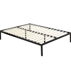 Sommier à Lattes Avec Pieds En Acier Robuste 160x200 Cm Noir