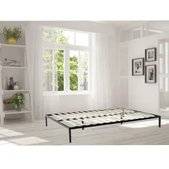 Sommier à Lattes Avec Pieds En Acier Robuste 160x200 Cm Noir