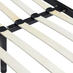 Sommier à Lattes Avec Pieds En Acier Robuste 160x200 Cm Noir