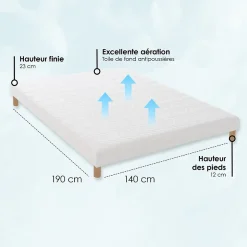 Sommier à lattes blanc 140x190