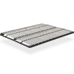 Sommier à Lattes En Acier Avec Bande Stabilisatrice Noir 160x200 Cm Sans Pieds