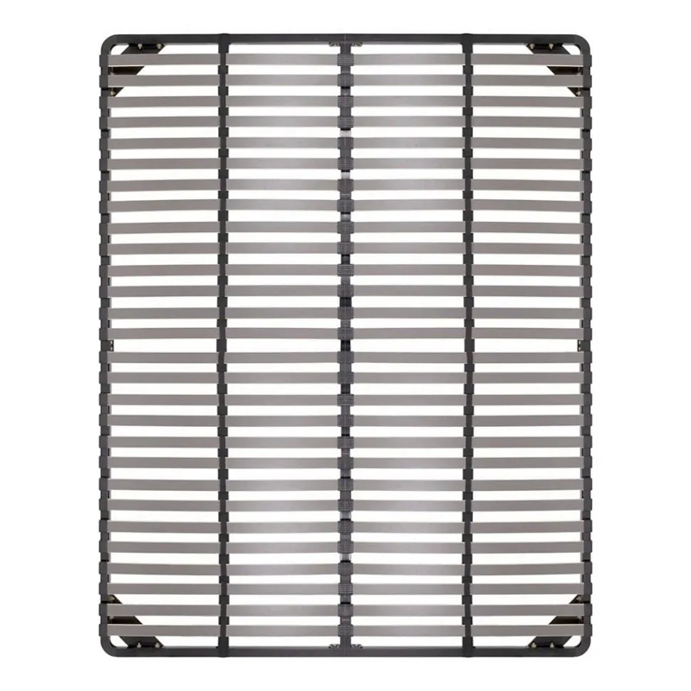 Sommier à Lattes En Acier Avec Bande Stabilisatrice Noir 140x200 Cm Avec Pieds