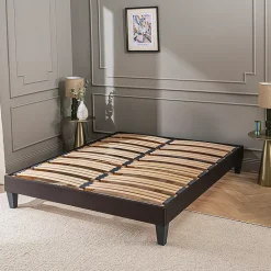 Sommier à lattes en bois Kit15 160x200 cm Coloris Gris anthracite Livré en kit